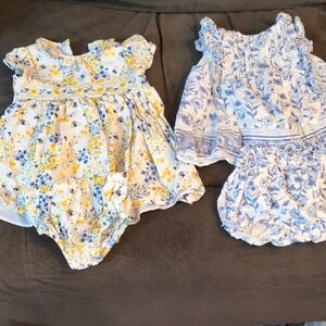 Bonnie Baby Yellow and Blue Floral Matching Set